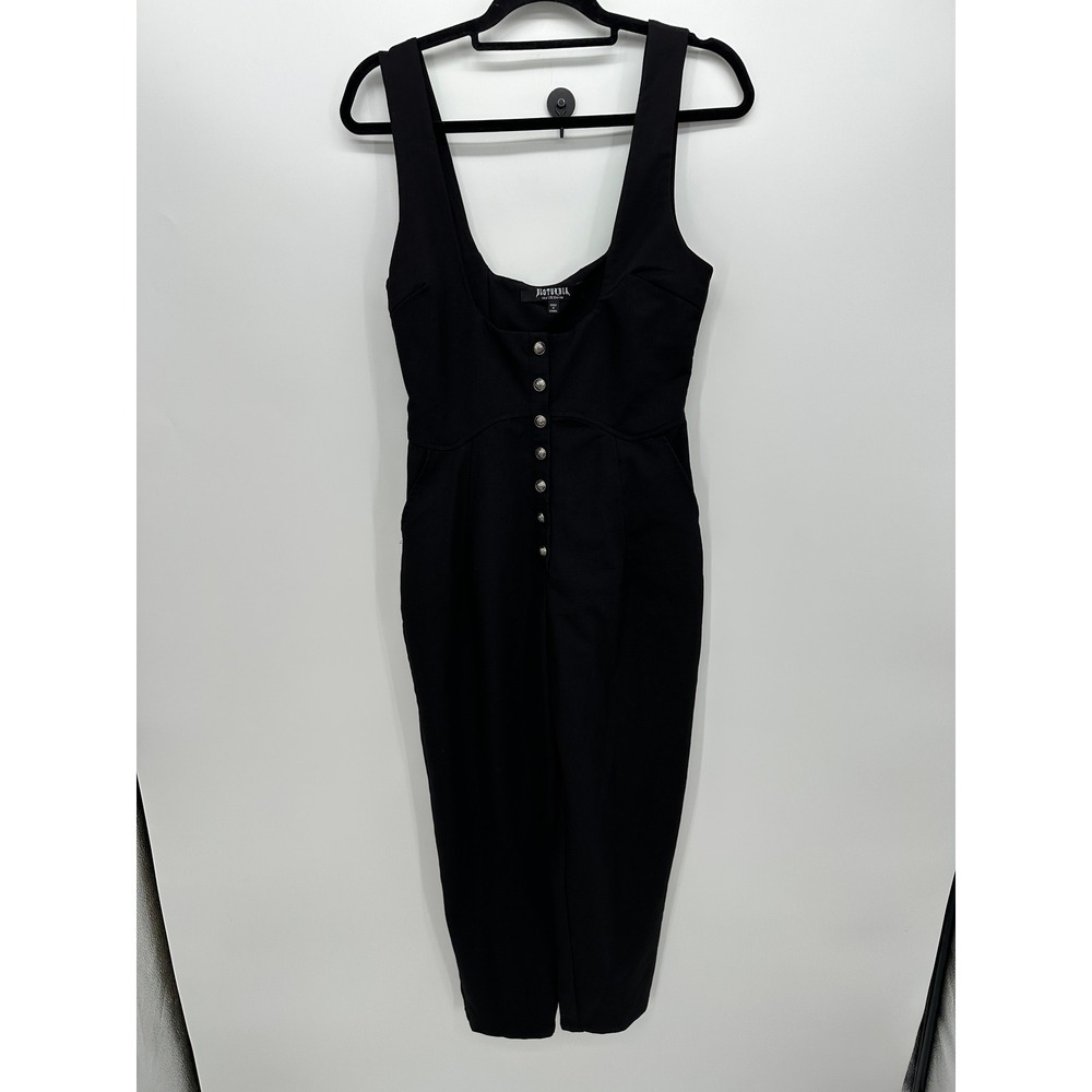 Disturbia Alicia Tailored Suspender Jumpsuit Womens US 6 Black Goth Punk Y2K - Picture 2 of 9